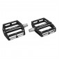PEDALE VTT PLATEFORME DESCENTE / BMX NEWTON NOIR A ROULEMENTS ALU CNC FILETAGE 9/16 AVEC PICOTS ARGENT (PAIRE) 108x98mm 3700948206010