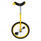 SINGLE WHEEL BIKE 20" YELLOW - ADJUSTABLE SEATPOST (ALUMINIUM WHEEL)