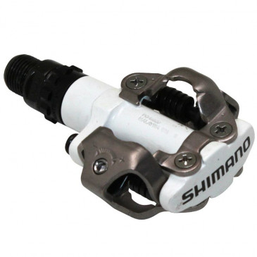CLIP IN PEDAL FOR MTB- SHIMANO M520 SPD WHITE - WITH CLEATS (PAIR)