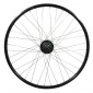 WHEEL FOR TREKKING BIKE- 700x35 REAR - ER20 ALUMINIUM BLACK "DOUBLE WALLED" NEXUS HUB 7 SPEED FOR DISC CENTERLOCK 36 STAINLESS SPOKES 0000000028202