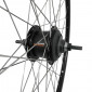 WHEEL FOR TREKKING BIKE- 700x35 REAR - ER20 ALUMINIUM BLACK "DOUBLE WALLED" NEXUS HUB 7 SPEED FOR DISC CENTERLOCK 36 STAINLESS SPOKES 0000000028202
