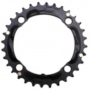CHAINRING FOR MTB- Ø104 - 4arms-FOR TRIPLE- 32T. Ø104 BLACK MIDDLE STRONGLIGHT -ALUMINIUM- . 8/9 Speed 3700223709694
