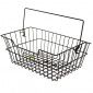 REAR BASKET- STEEL WIRE - BASIL CAIRO BLACK WITH HANDLE- FITS TO YOUR CARRIER WITH BUNGEE (30x39x18 cm)