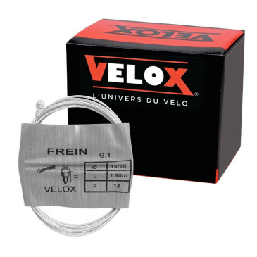 BRAKE CABLE - FOR ROAD or CITY BIKE - VELOX GALVA 15/10 (14 wires) - 1,80M (25 CABLES IN BOX) 3660429913168
