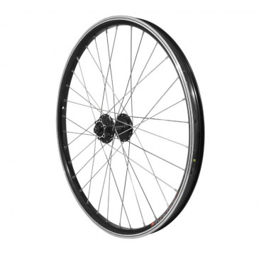 ROUE VTT / CARGO / VAE / E-BIKE / LONGTAIL DISQUE BLOCAGE 24" KARGO L MOYEU SHIMANO M475 DISQUE 6 TROUS NOIR (RENFORCE) JANTE 25C 32 RAYONS INOX -POIDS MAX 225Kgs- 3660429845278