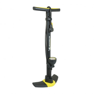 POMPE A PIED MICHELIN ACIER NOIR AVEC MANOMETRE 11BARS RACCORD SWITCH VP/VS 3299738016712