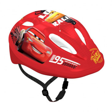 CASQUE VELO ENFANT DISNEY V2 CARS ROUGE AVEC MOLETTE REGLAGE