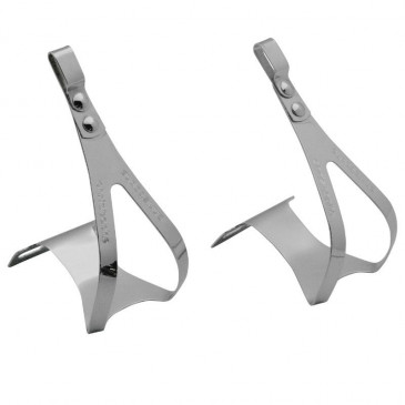 TOE CLIP- FOR ROAD BIKE- STEEL- CLASSIC S/M - FOR STRAPS (PAIR)