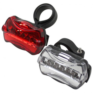 ECLAIRAGE VELO A PILE KIT SUR CINTRE/TIGE DE SELLE P2R A LEDS (KIT 2 PIECES) NOIR 3700948187944