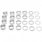 ENTRETOISE DIRECTION ALU ARGENT 1"1/8-28.6 (BOITE CONTIENT 4X2mm-6X5mm-6X10mm-4X15mm-4X20mm)