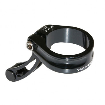 SEATPOST CLAMP WITH CABLE HANGER- Ø 35mm -ALUMINIUM BLACK FOR CYCLO-CROSS