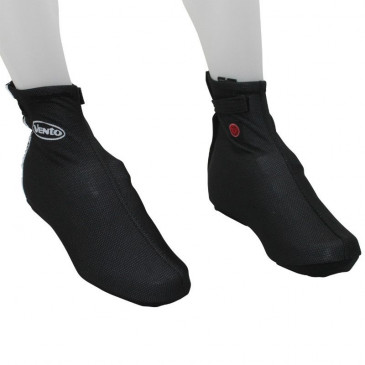 CYCLING SHOE COVER- (WINTER)- BLACK M 40/41 (ZIP + VELCRO TAPE) (PAIR)