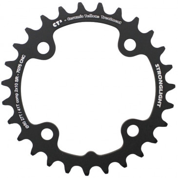 PLATEAU VTT 4BRA D.80 POUR SRAM X0-XX-X9-X7 STRONGLIGHT DOUBLE 27DTS INTERIEUR NOIR CT2 10V. - EPAISSEUR 3.5mm 3700223710386