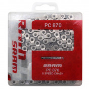 CHAIN FOR BICYCLE - 7/8 SPEED.SRAM PC-870 SILVER/GREY 0710845504723