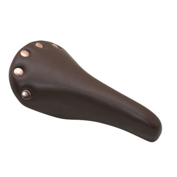 SELLE NEWTON ROUTE VINTAGE COLORI MARRON AVEC RIVETS RAIL ACIER 263x148mm 3700948083260