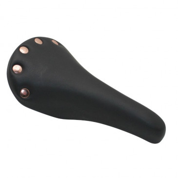 SELLE NEWTON ROUTE VINTAGE COLORI NOIR AVEC RIVETS RAIL ACIER 263x148mm 3700948083277