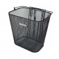 REAR BASKET- STEEL MESH- BASIL CARDIF BLACK WITH HANDLE- FITS TO YOUR CARRIER WITH DOUBLE HOOKS (33x24x33cm)