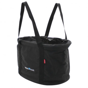 FRONT BASKET- CANVAS- KLICKFIX SHOPPER 24L BLACK WITH HANDLE- ON HANDLEBAR- (38x25x29cm) (WITHOUT BRACKET) 4030572100187