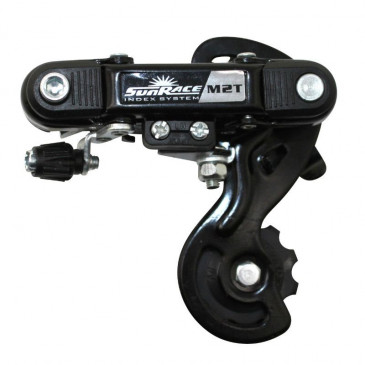 DERAILLEUR ROUTE ARRIERE SUNRACE 6/7V. CHAPE COURTE A VIS (COMPATIBLE SHIMANO)