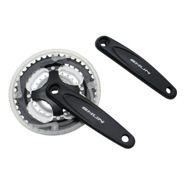 PEDALIER VTT P2R 7/8V. ALU NOIR 170mm 42-34-24 AVEC PARE-CHAINE (BOITIER 119mm) 3700948045176