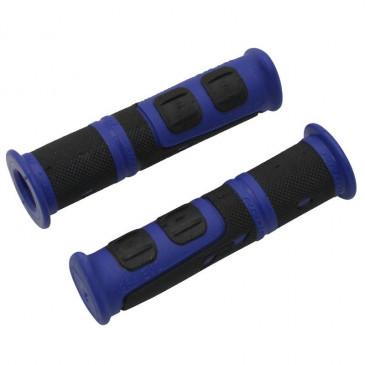 POIGNEE VTT PROGRIP 964 EVO NOIR/BLEU Ø22mm L120mm PREDECOUPE POUR 90mm (PAIRE)