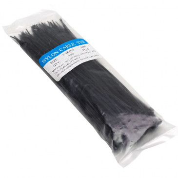 NYLON CABLE TIES- RILSAN TYPE - 2,6X200mm BLACK (SOLD BY 100) 3700948075029