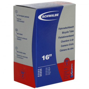 INNER TUBE FOR BICYCLE 16 x 1.75-2.50 SCHWALBE - PRESTA VALVE (47-62x305) 4026495099981