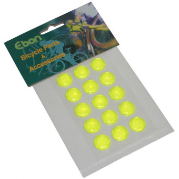 REFLECTIVE STICKER -YELLOW FLUO - ROUND SHAPED Ø16mm (15 PIECES KIT) 3700948040973