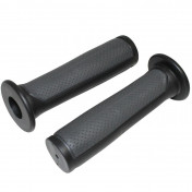 POIGNEE BMX NOIR/GRIS BI-MATIERE L125mm AVEC COLLERETTE (PAIRE) 3700948073049