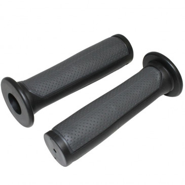 HAND GRIPS FOR BMX- BLACK/GREY DUAL COMPOUND-- L125mm WITH RING- (PAIR)