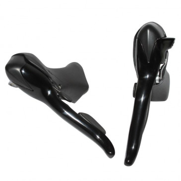 SHIFTERS SET FOR ROAD BIKE - MICROSHIFT 7 SPEED- DOUBLE -ALUMINIUM- -BLACK- (PAIR) COMPATIBLE SHIMANO 3700948075289