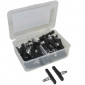 BRAKE PADS FOR MTB- THREADED STUD ASSYMETRIC- NEWTON 72mm BLACK (25 PAIRS IN BOX)