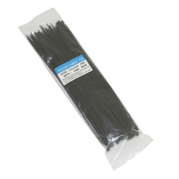 NYLON CABLE TIES- RILSAN TYPE - 3,6X300mm BLACK (SOLD BY 100)