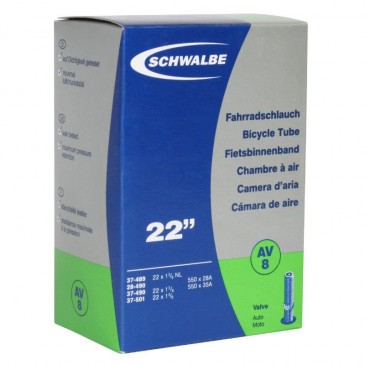 INNER TUBE FOR BICYCLE 550 x 28-35A - 22" SCHWALBE SCHRADER VALVE ALUMINIUM (44-484 to 37-501) (AV8) 4026495100304