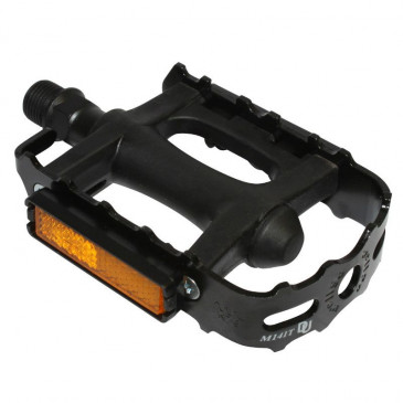 PEDALE VTT NEWTON RESINE NOIR CAGE ACIER NOIR 9/16" ROULEMENT DU (PAIRE) 3700948072271