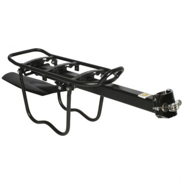 LUGGAGE RACK-REAR- QUICK RELEASE- P2R ALUMINIUM-BLACK WITH SIDE FRAMES FOR PANNIER (ON SEATPOST)