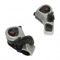 GEAR SHIFTERS SET-FOR MTB- P2R -INDEXED- RESIN-BLACK-ON CLAMP 7 speed- WITH SWITCH BUTTON+DECK (PAIR) 3700948187913