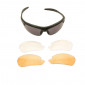 ADULT CYCLING GLASSES- NEWTON REACTION - BLACK FRAME (3 AMOVIBLE LENSES-) SUPPLIED IN A FLEXIBLE STRORAGE BOX