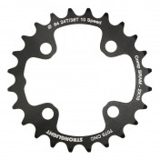 CHAINRING FOR MTB 24T. Ø64 2X10 "INNER" BLACK STRONGLIGHT -4 ARMS- SRAM XO+SHIMANO (EXCEPT XT/XTR) NON THREADED - thickness 3,5mm 3700223710904