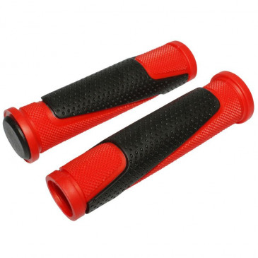POIGNEE VTT NEWTON BI-MATIERE ROUGE/NOIR L130mm (PAIRE) 3700948073407