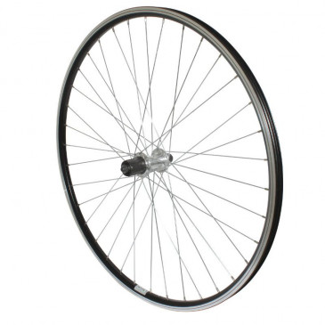 ROUE VTC PATIN BLOCAGE ER10 700 x 35 - 28" P2R ARRIERE ALU NOIR MOYEU ALU CASSETTE 9/8V 3700948102480
