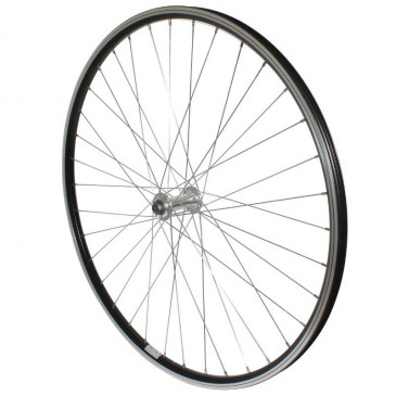 WHEEL FOR TREKKING BIKE- 700X35 FRONT P2R -ALUMINIUM BLACK DOUBLE-WALLED - ALUMINIUM HUB - -QUICK RELEASE- 0000000028004