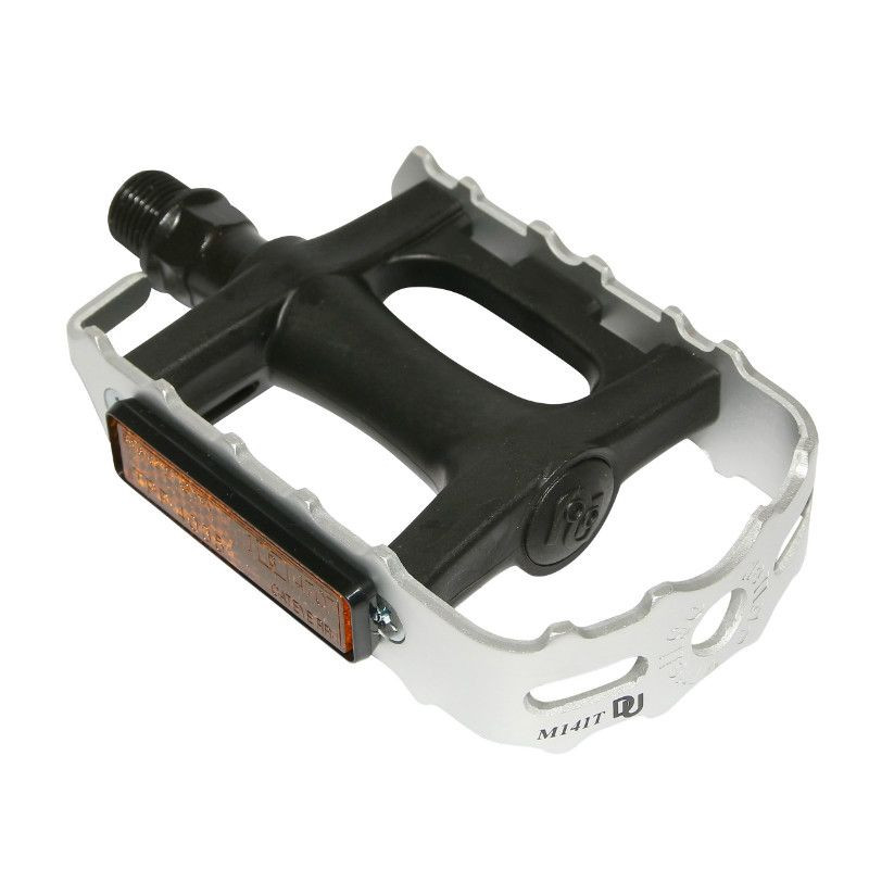 PEDALE VTT NEWTON RESINE NOIR CAGE ALU ARGENT 9/16" ROULEMENT DU (PAIRE