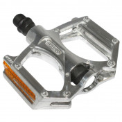 FLAT PEDAL FOR MTB- DOWNHILL - NEWTON -ALUMINIUM- SILVER 9/16" ON BEARINGS (PAIR) 3700948072257