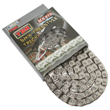 CHAIN FOR BICYCLE - 1/3 SPEED.YBN HALF-LINK NICKEL TEFLON 100 LINKS (FIXIE / SINGLESPEED) 3700948041208