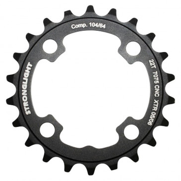 PLATEAU VTT 4BRA D.64 STRONGLIGHT 22DTS INTERIEUR TRIPLE NOIR ALU 7075 COMPATIBLE XTR M960 - EPAISSEUR 4mm 3700223705962