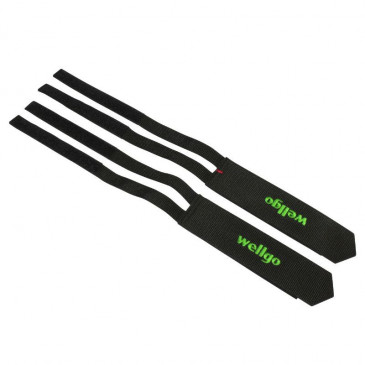 TOE CLIP STRAP- LARGE BLACK WITH VELCRO TAPE (PAIR)