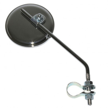 RETROVISEUR VELO GAUCHE OU DROIT NEWTON ROND ACIER CHROME FIXATION COLLIER TIGE 190mm REGLABLE 22.2 mm (MIROIR DIAM 75mm) 3700948074046