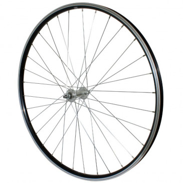 ROUE VTC PATIN 700 x 35 - 28" P2R AVANT ALU NOIR DOUBLE PAROI MOYEU ALU AXE PLEIN 0000000028639