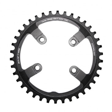 CHAINRING FOR MTB-FOR SINGLE- 38T. Ø76 BLACK -ALUMINIUM- 7075 STRONGLIGHT -4 ARMS- For Sram XX1 11 Speed